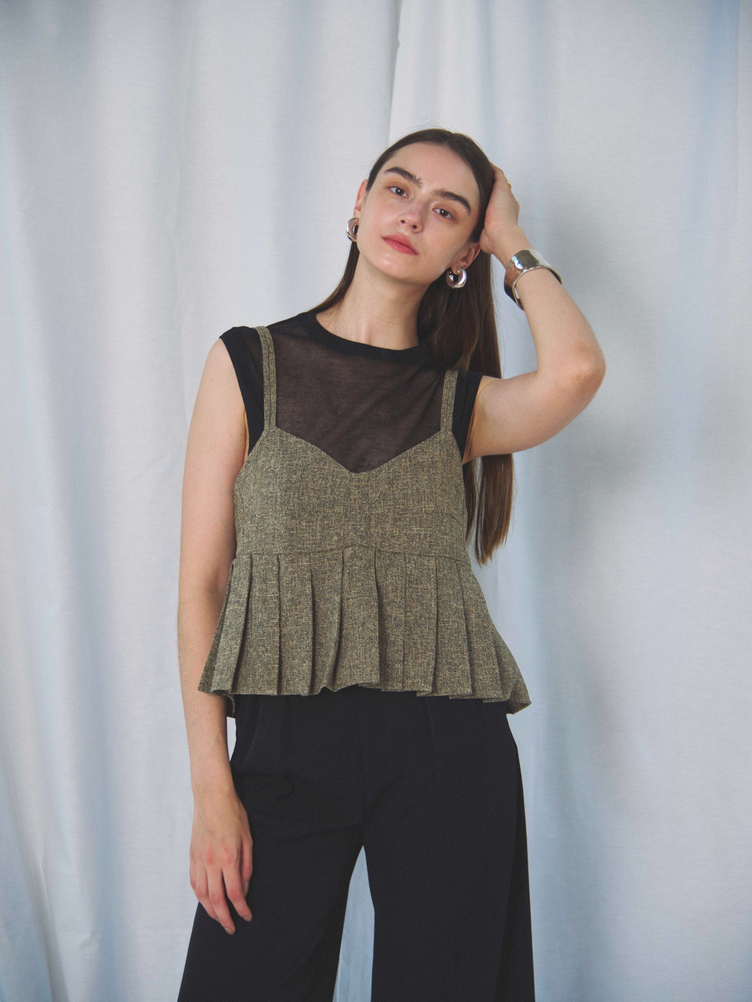 SUMMER TWEED PLEATS CAMI(サマーツイードプリーツキャミ)