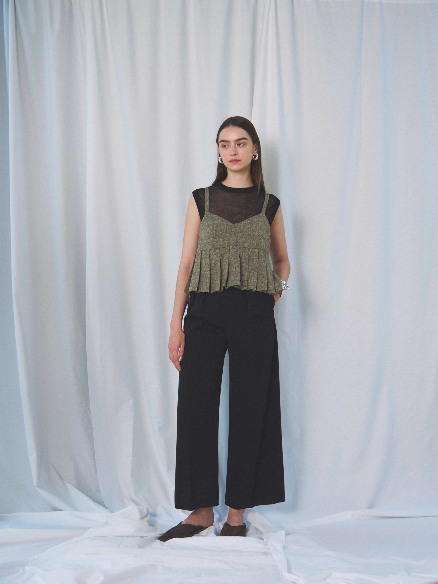 SUMMER TWEED PLEATS CAMI(サマーツイードプリーツキャミ)
