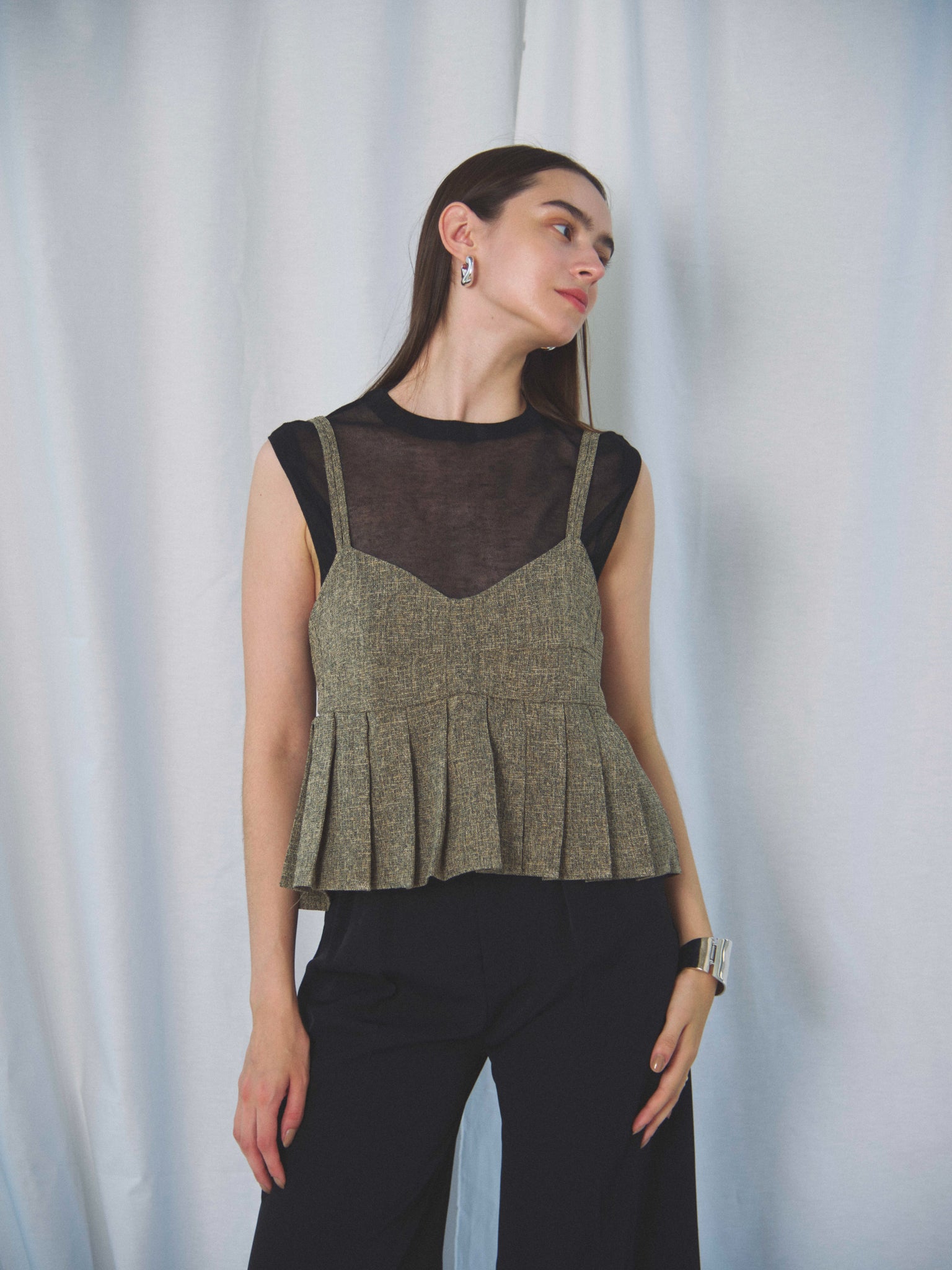 SUMMER TWEED PLEATS CAMI(サマーツイードプリーツキャミ)