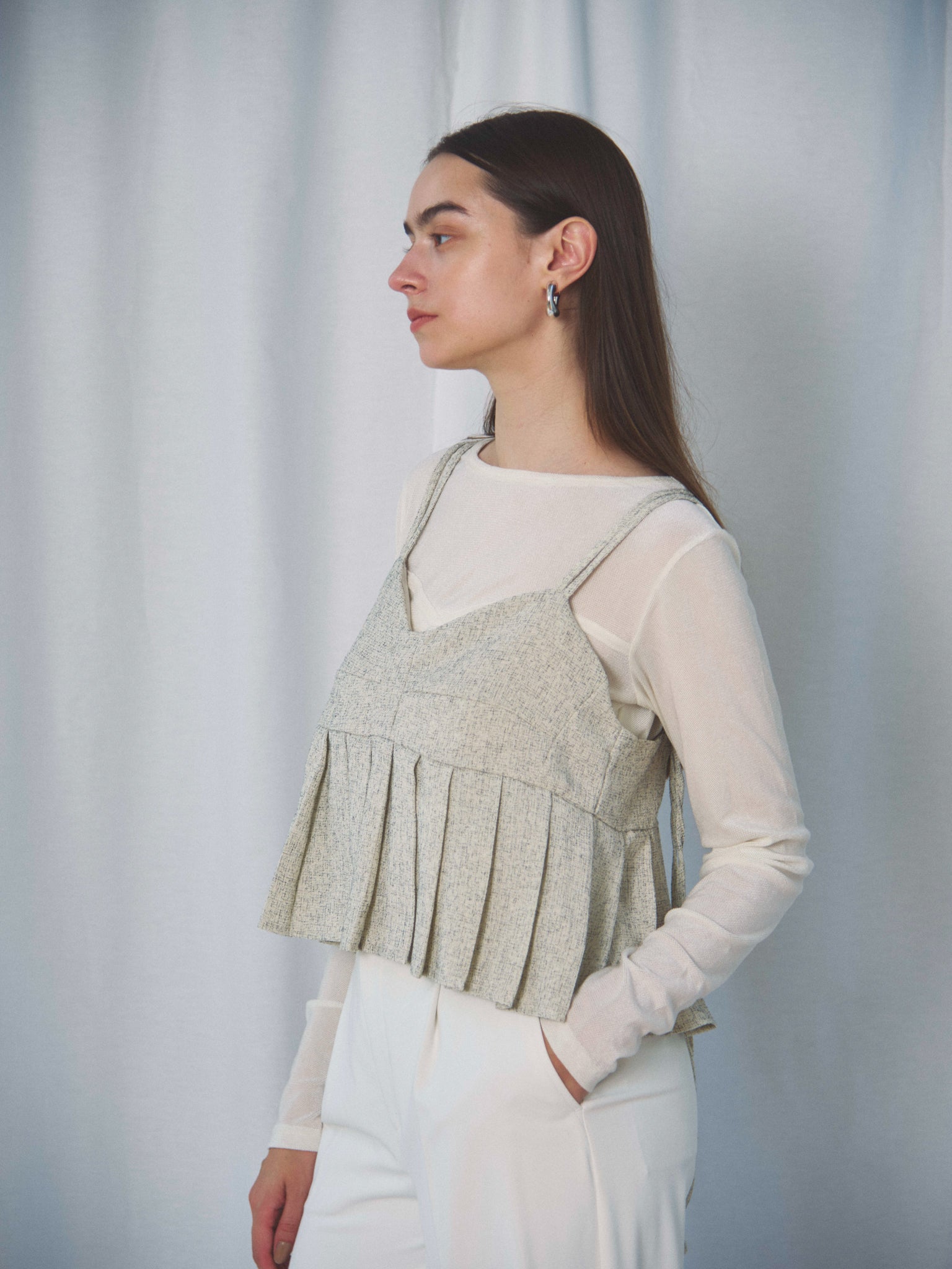 SUMMER TWEED PLEATS CAMI(サマーツイードプリーツキャミ)