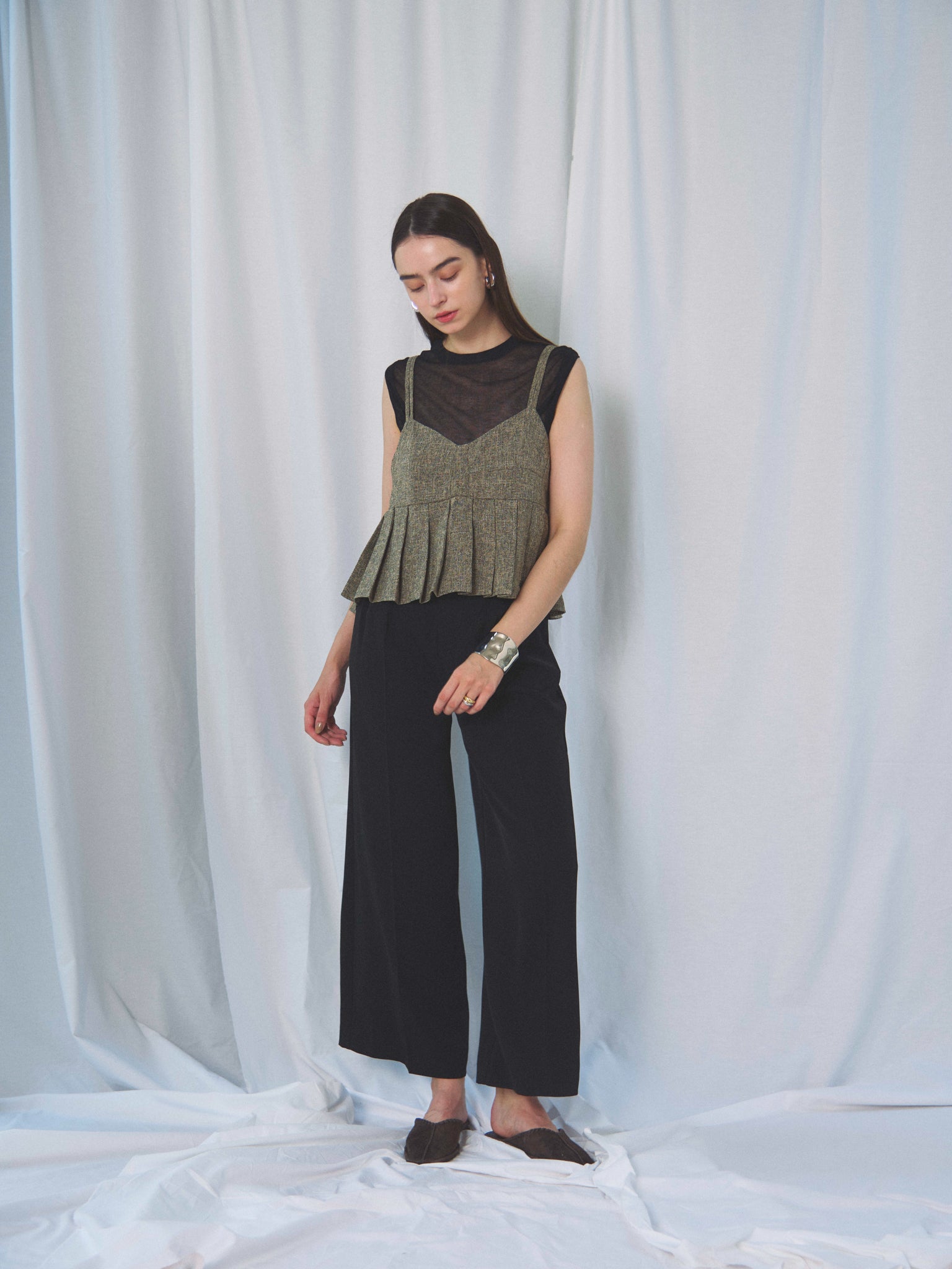 SUMMER TWEED PLEATS CAMI(サマーツイードプリーツキャミ)