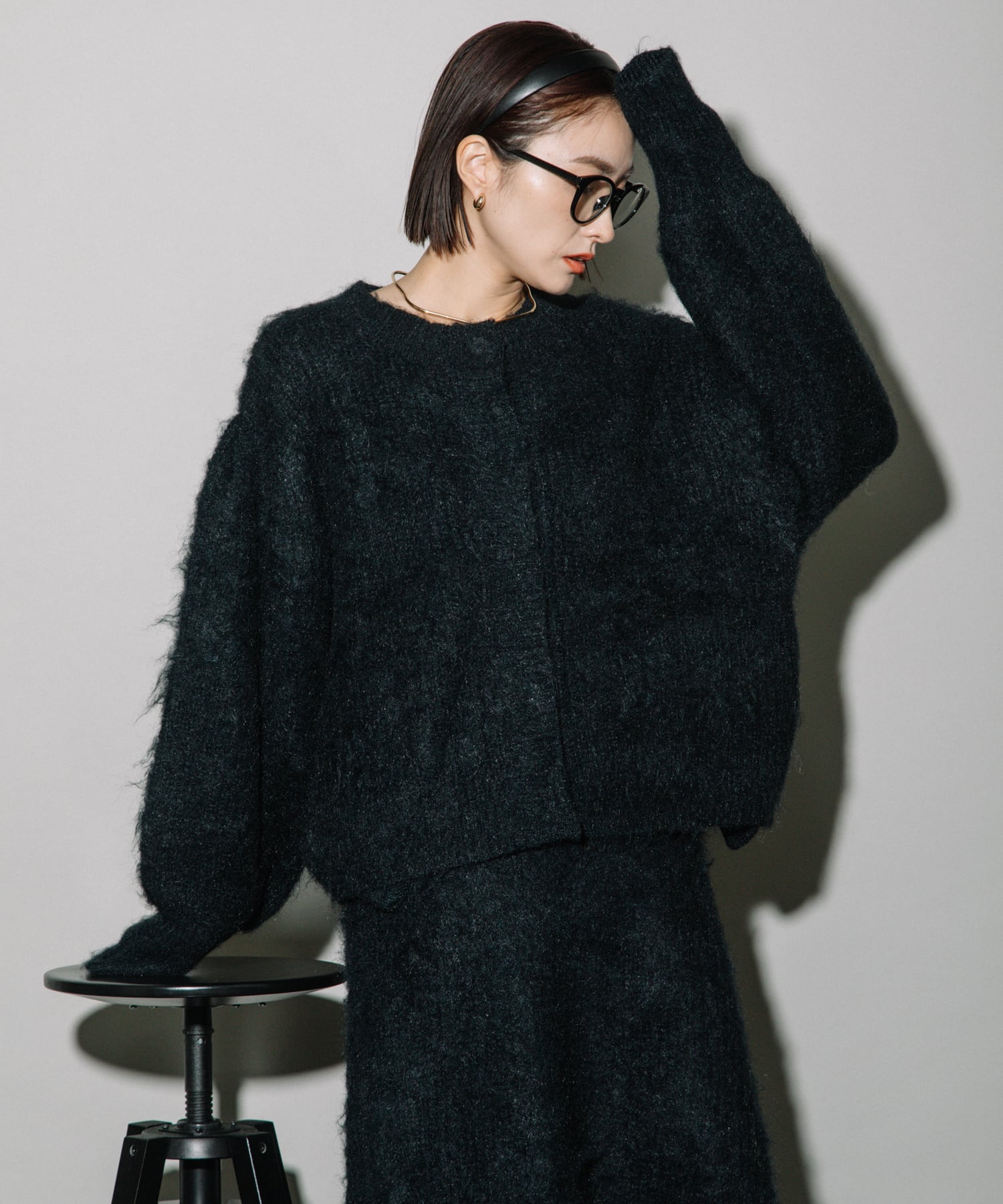 KEGAKI HALF CARDIGAN KNIT CD