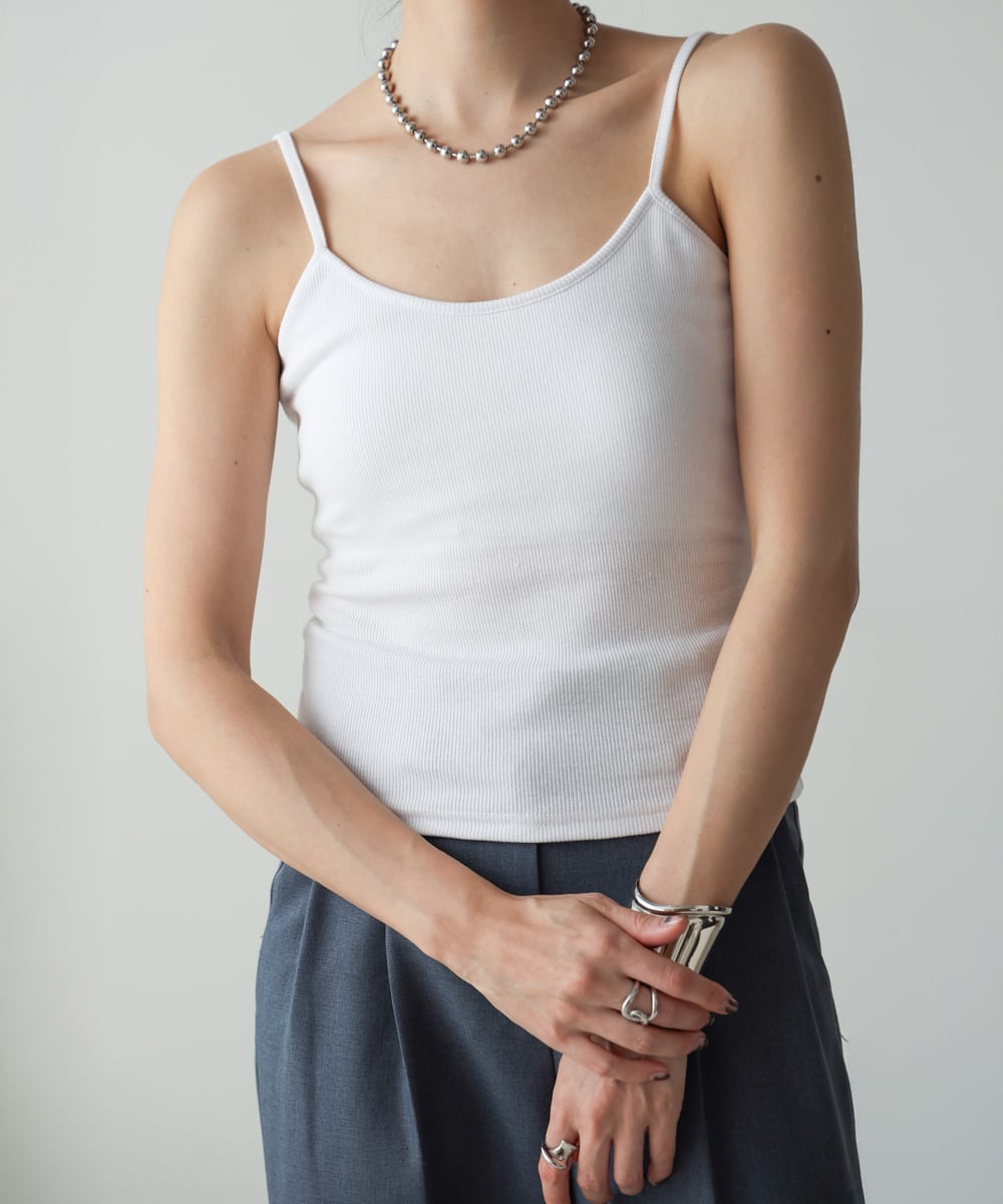 CUT RIB BACK OPEN CAMI WITH CUP(カットリブカップツキバックオープンキャミ)