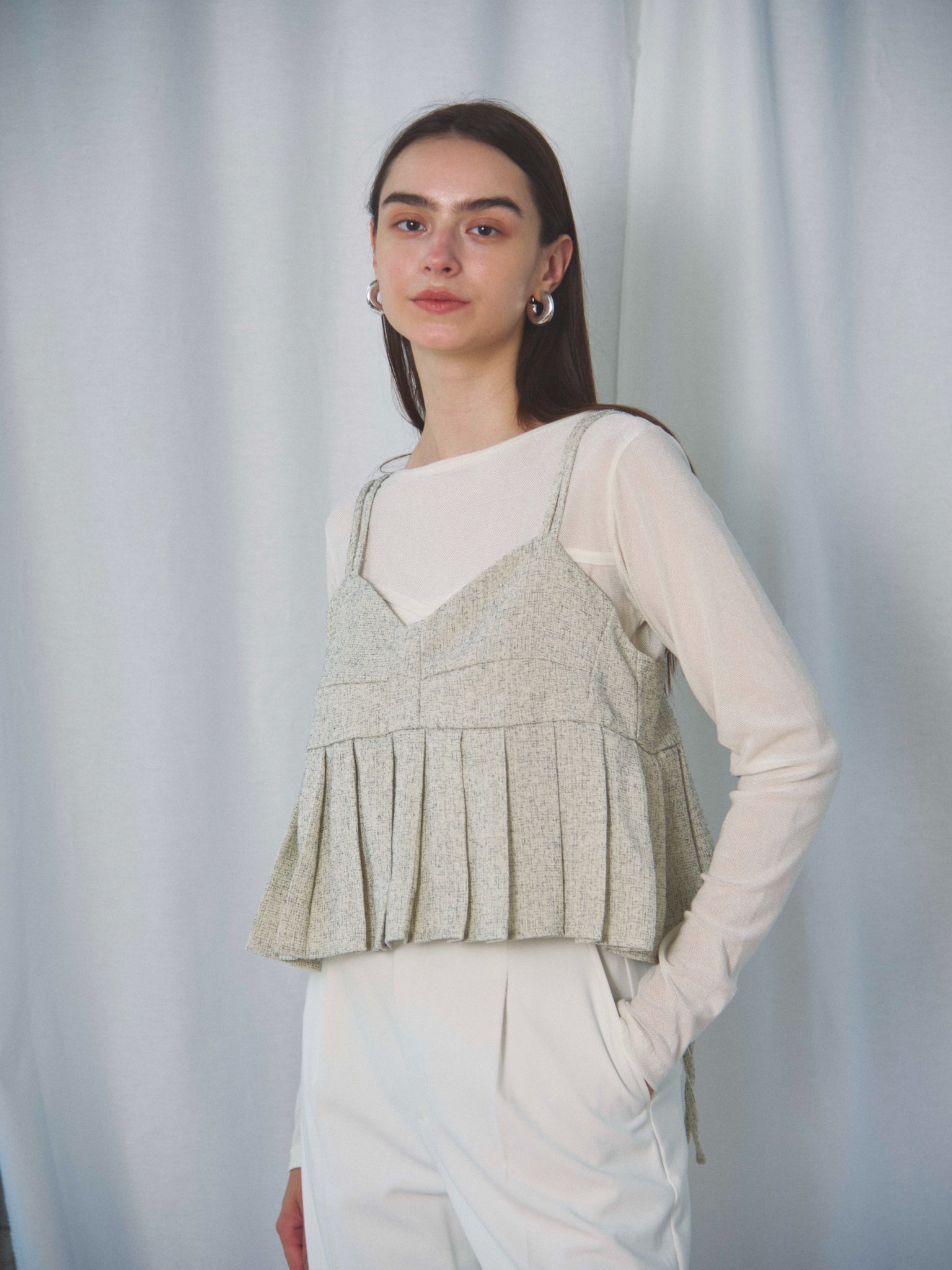SUMMER TWEED PLEATS CAMI(サマーツイードプリーツキャミ)