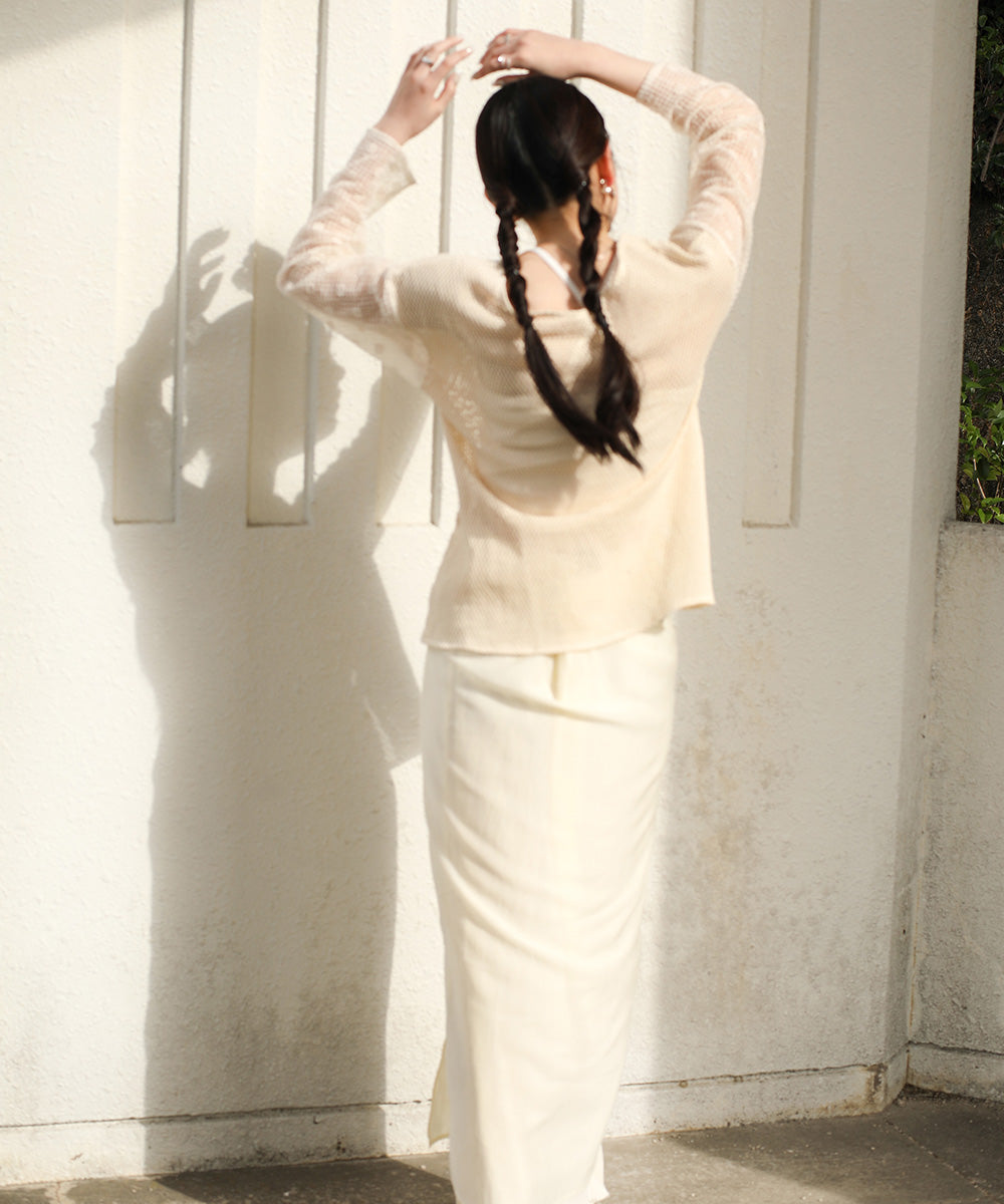 REVERSIBLE SHEER PLEATED SKIRT