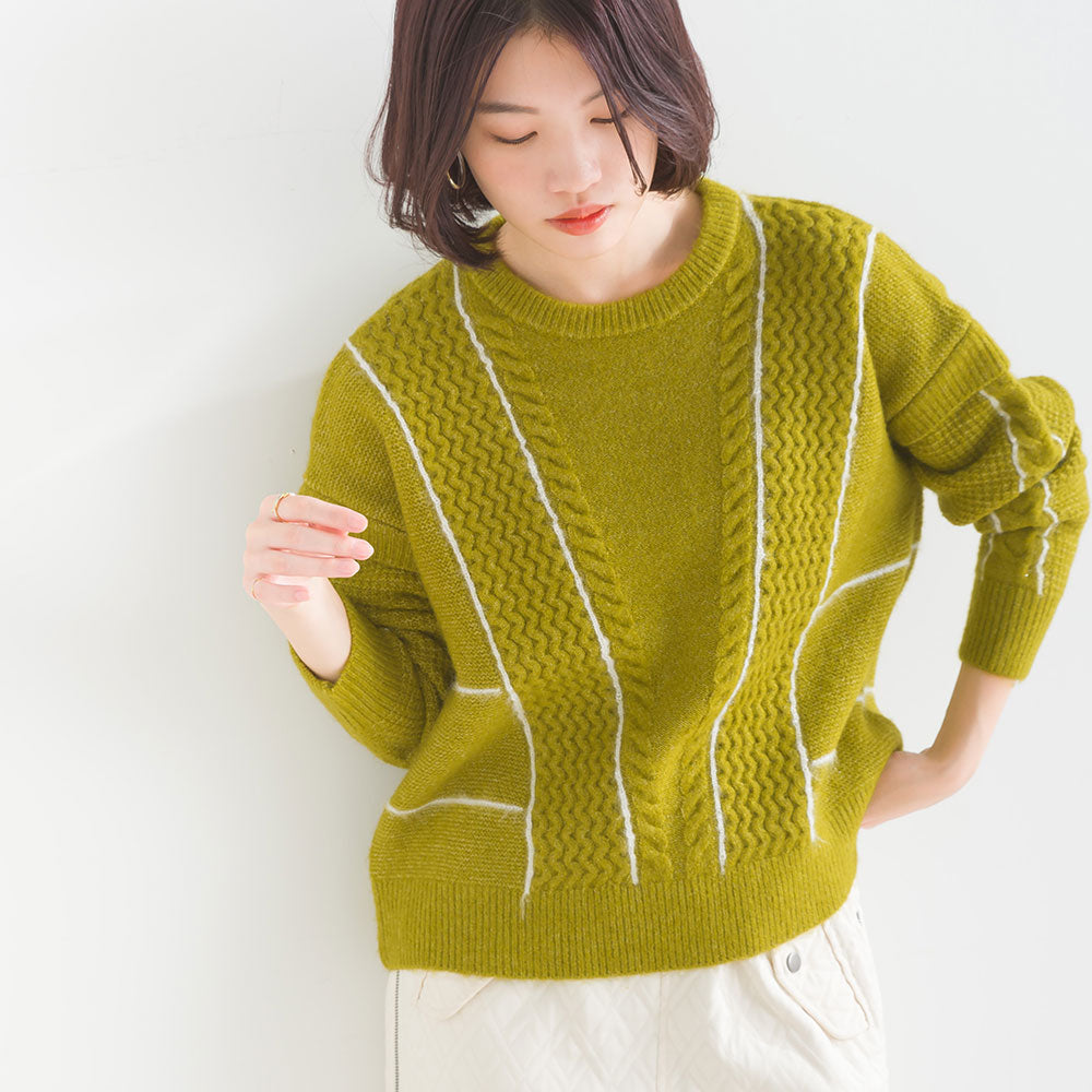 ファンシーラインケーブルプルオーバー