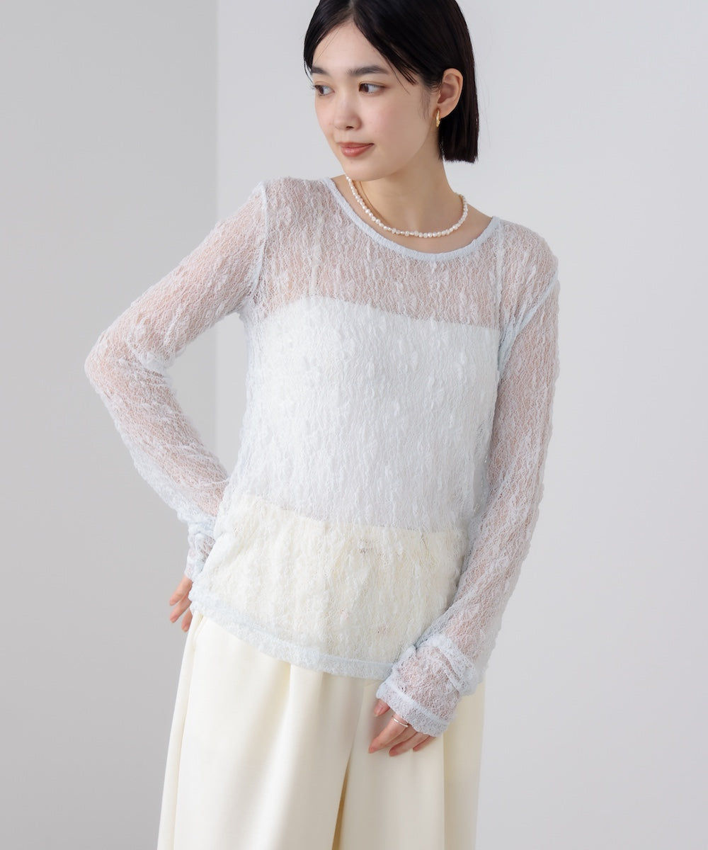 【WEB限定】ストレッチレースプルオーバー