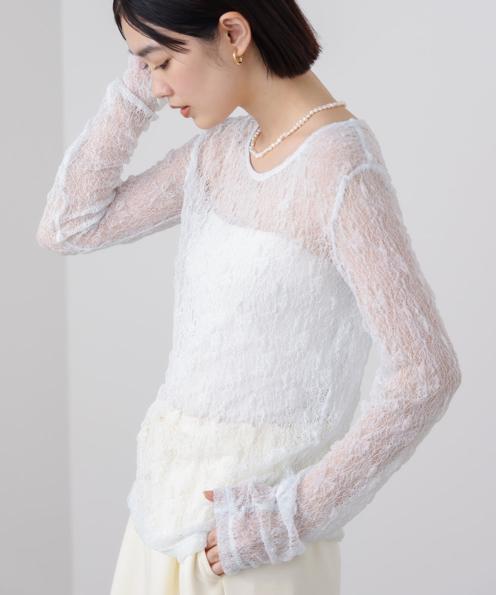 【WEB限定】ストレッチレースプルオーバー