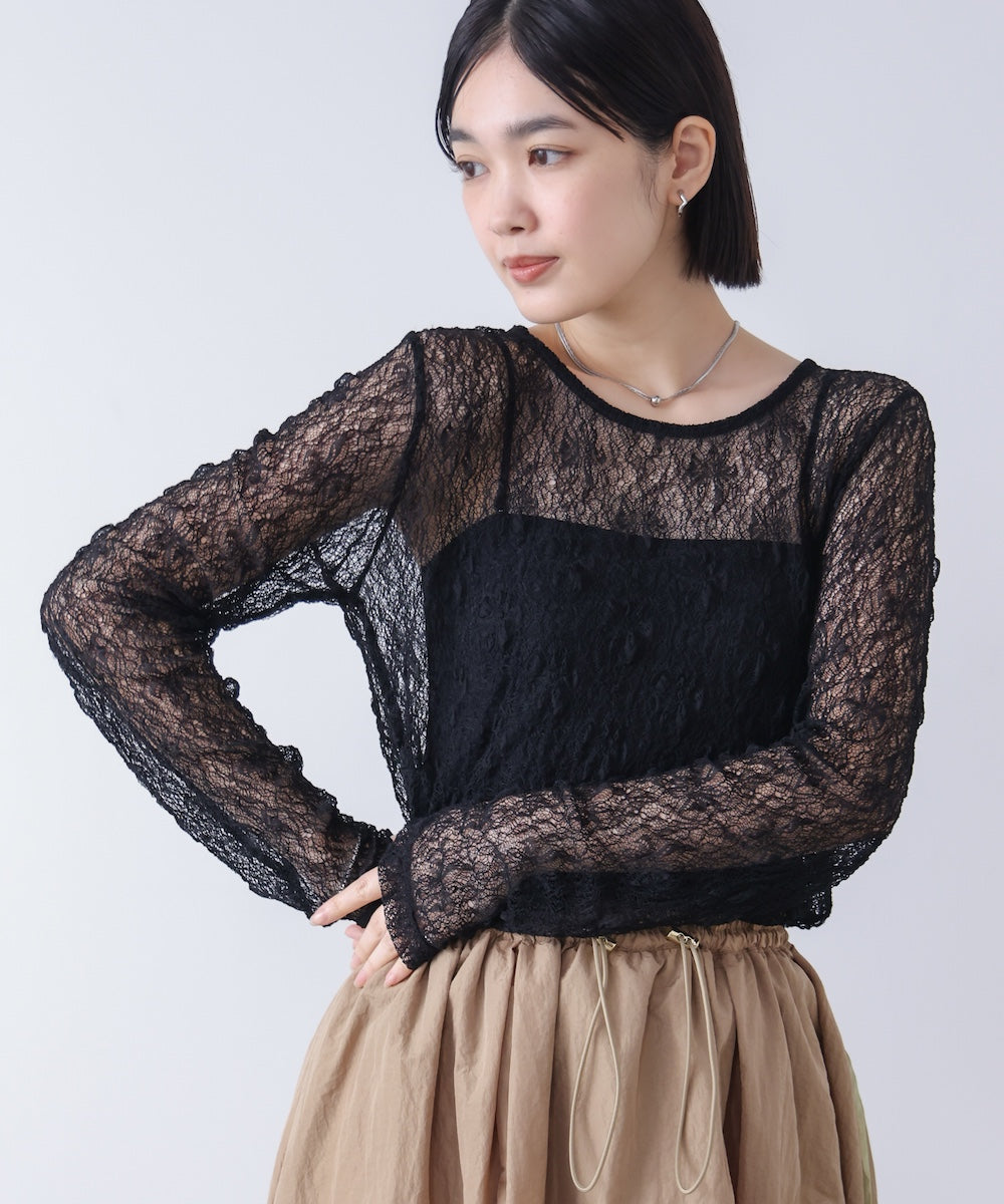 【WEB限定】ストレッチレースプルオーバー
