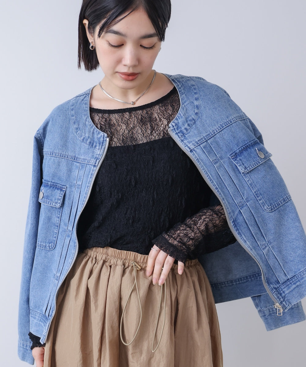 【WEB限定】ストレッチレースプルオーバー