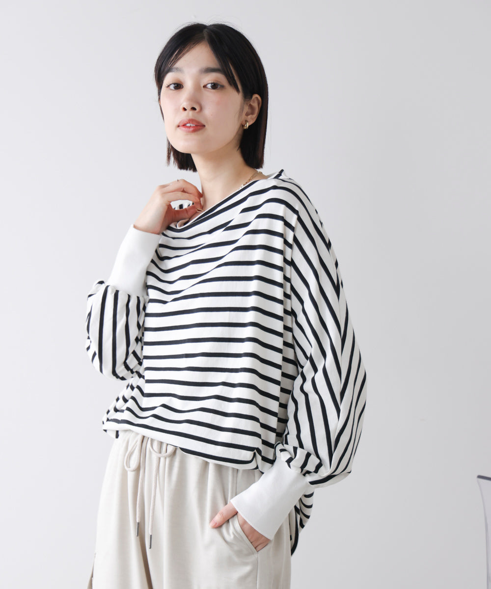 Wシルケットドルマンプルオーバー