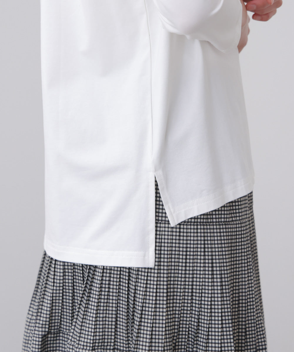 箔ロゴプリント五分袖Tシャツ