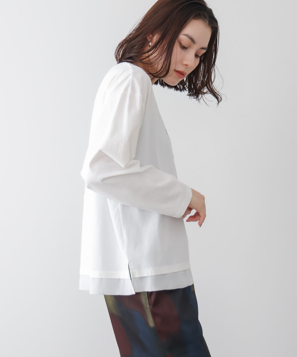 箔×刺しゅうロゴロンT