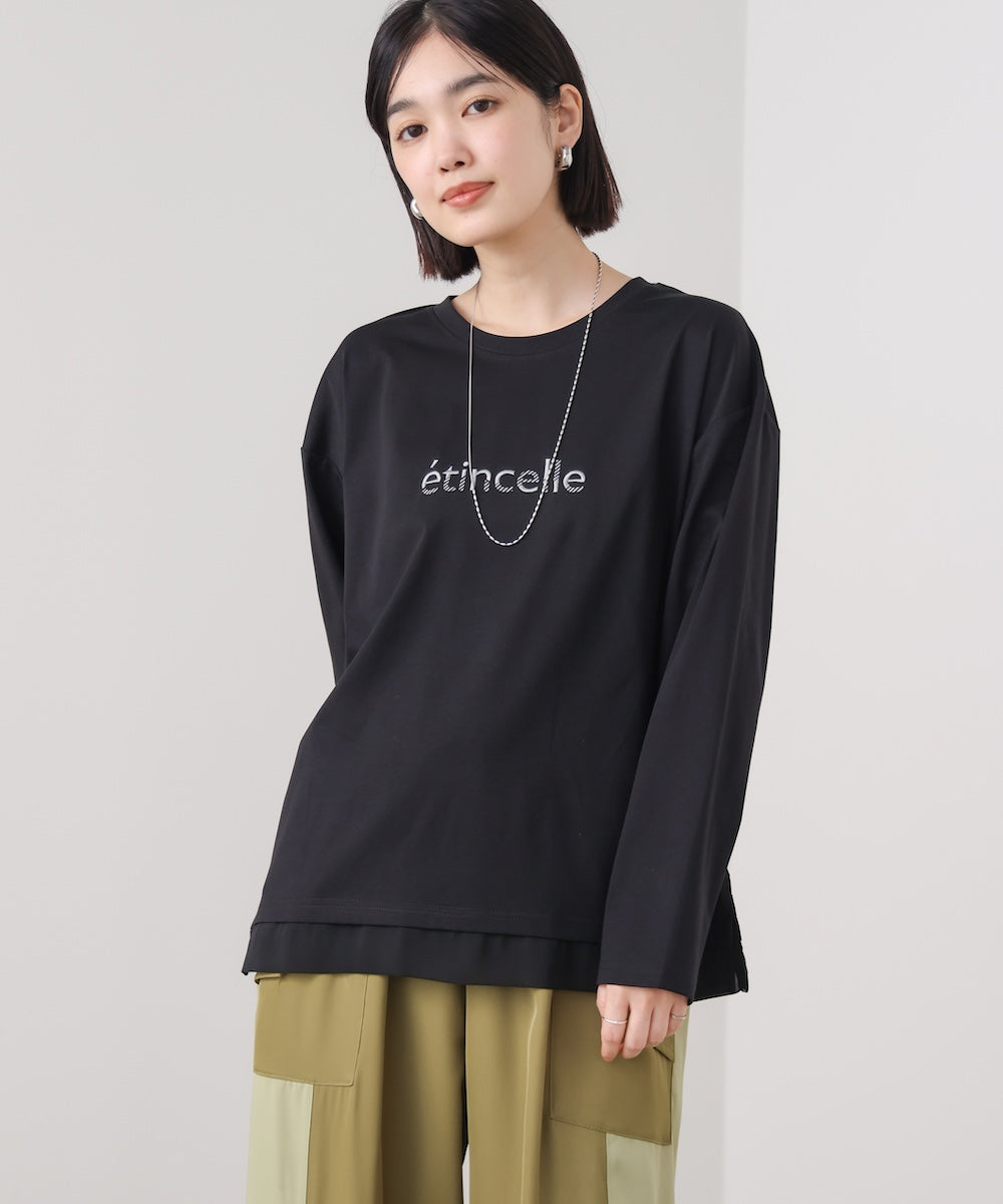 箔×刺しゅうロゴロンT