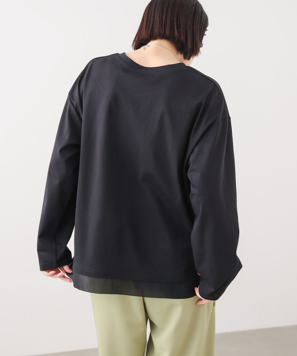 箔×刺しゅうロゴロンT