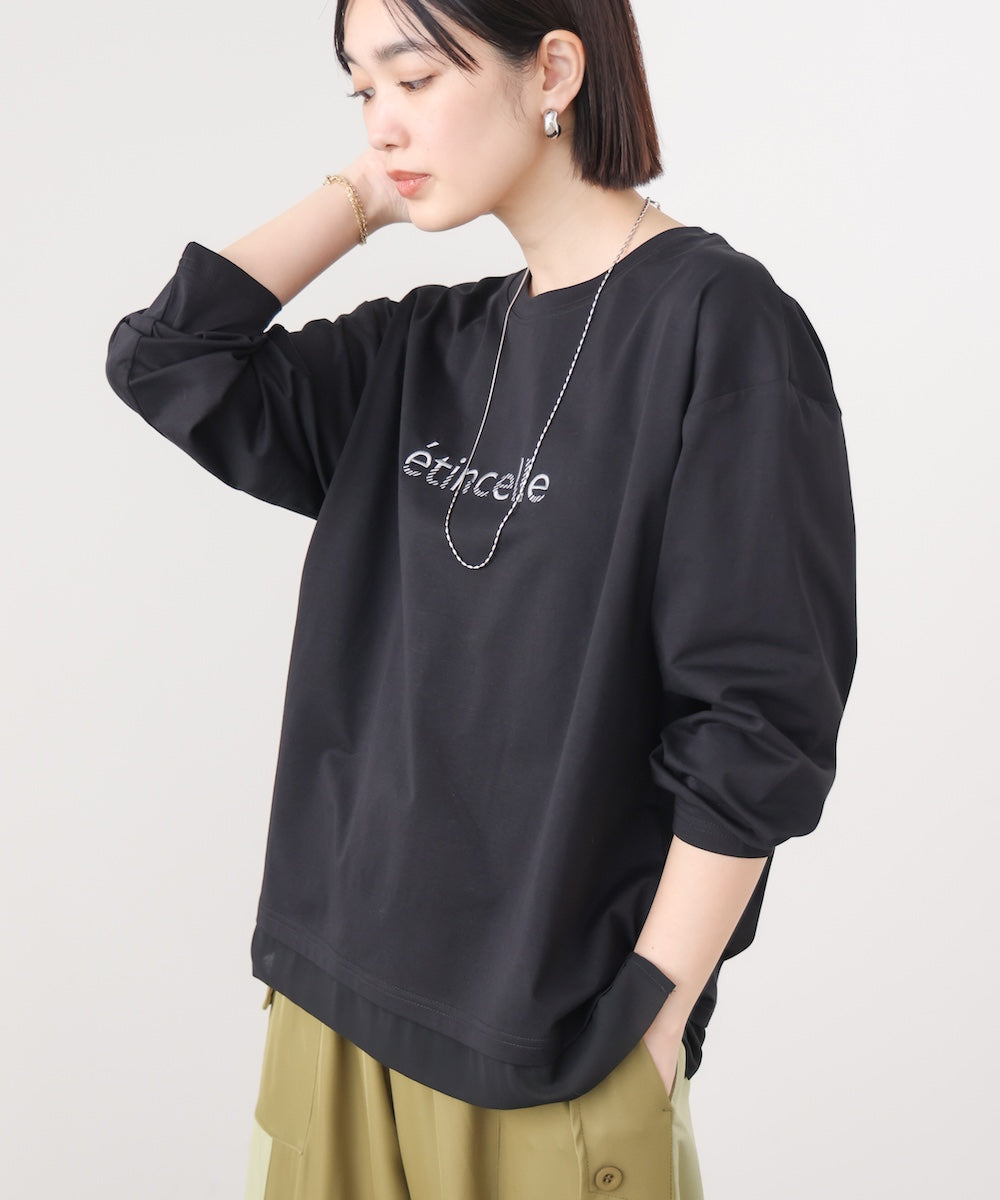 箔×刺しゅうロゴロンT