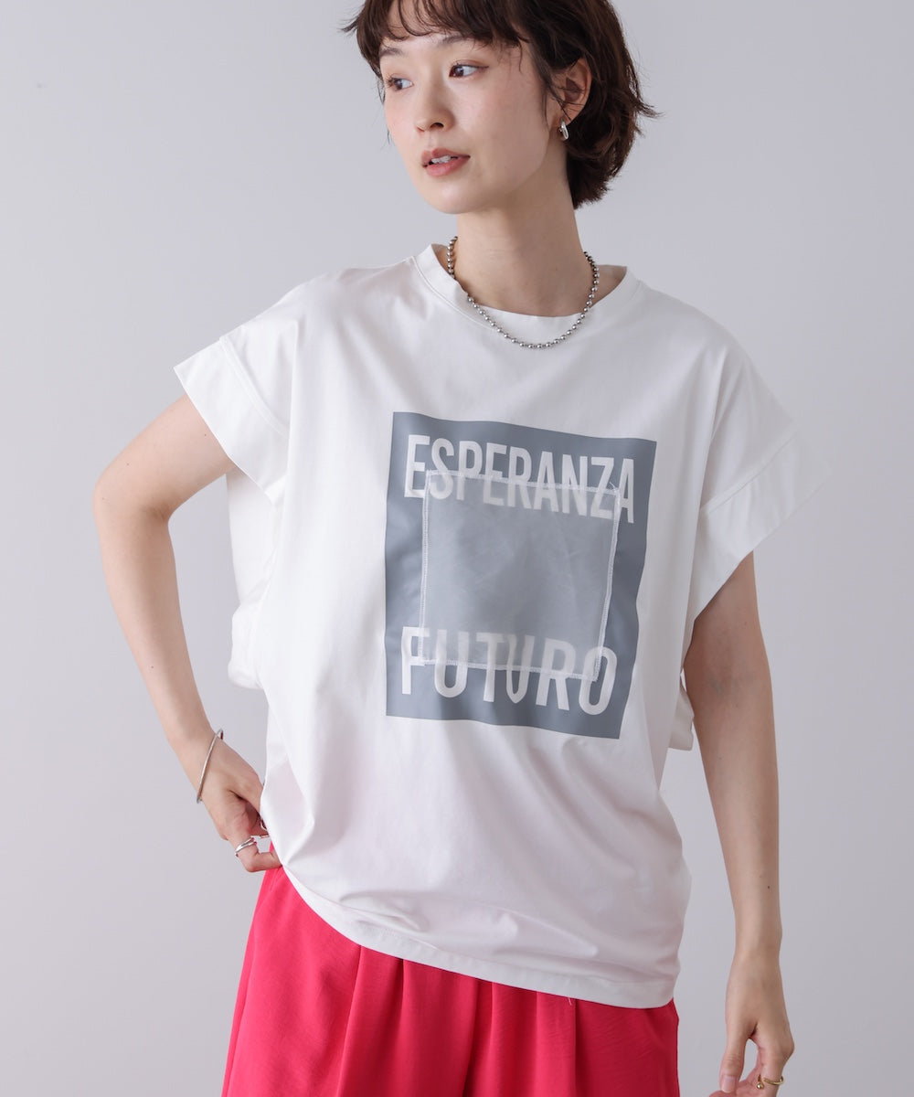 メタリックプリントTシャツ