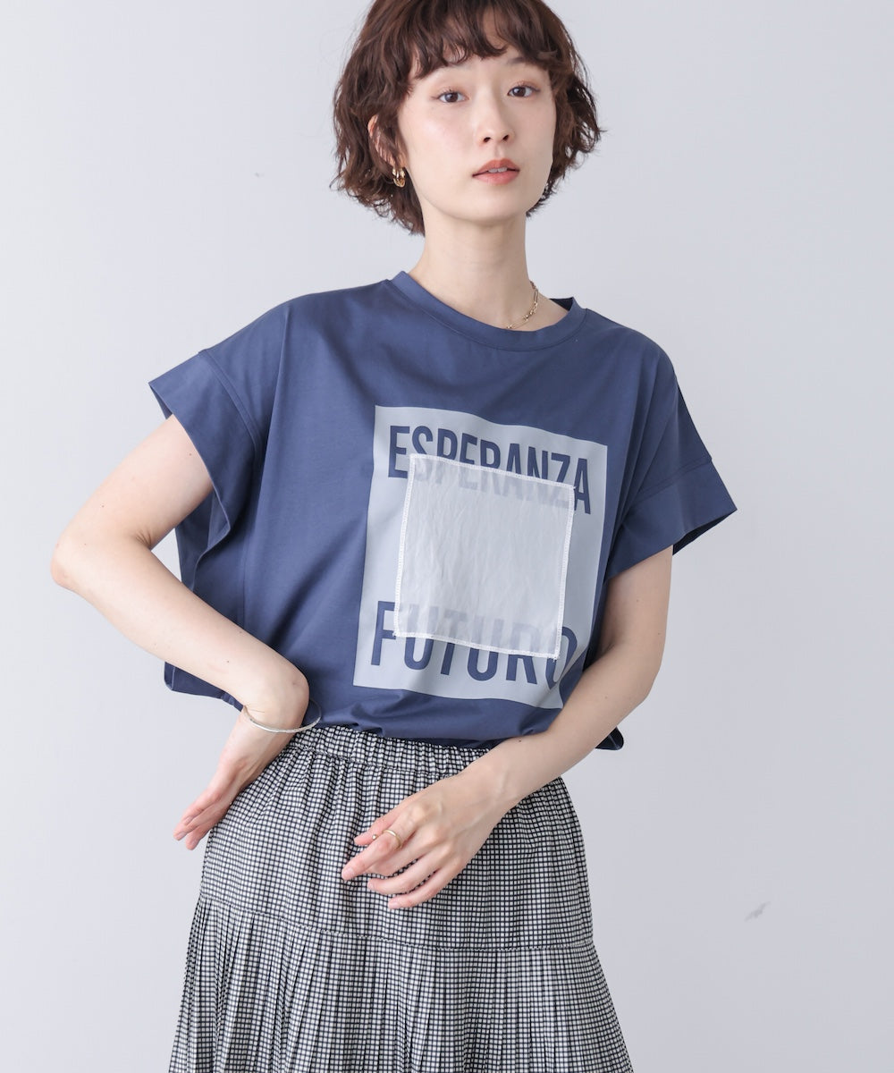 メタリックプリントTシャツ