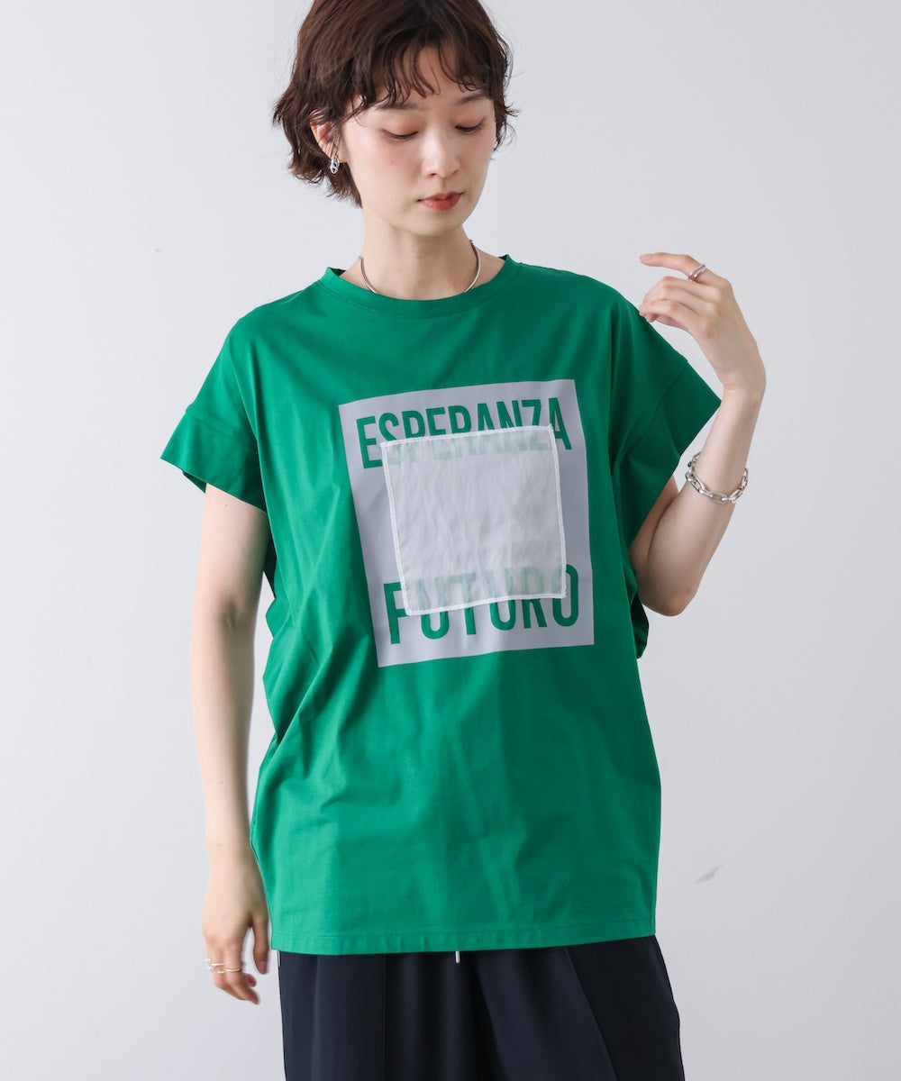 メタリックプリントTシャツ