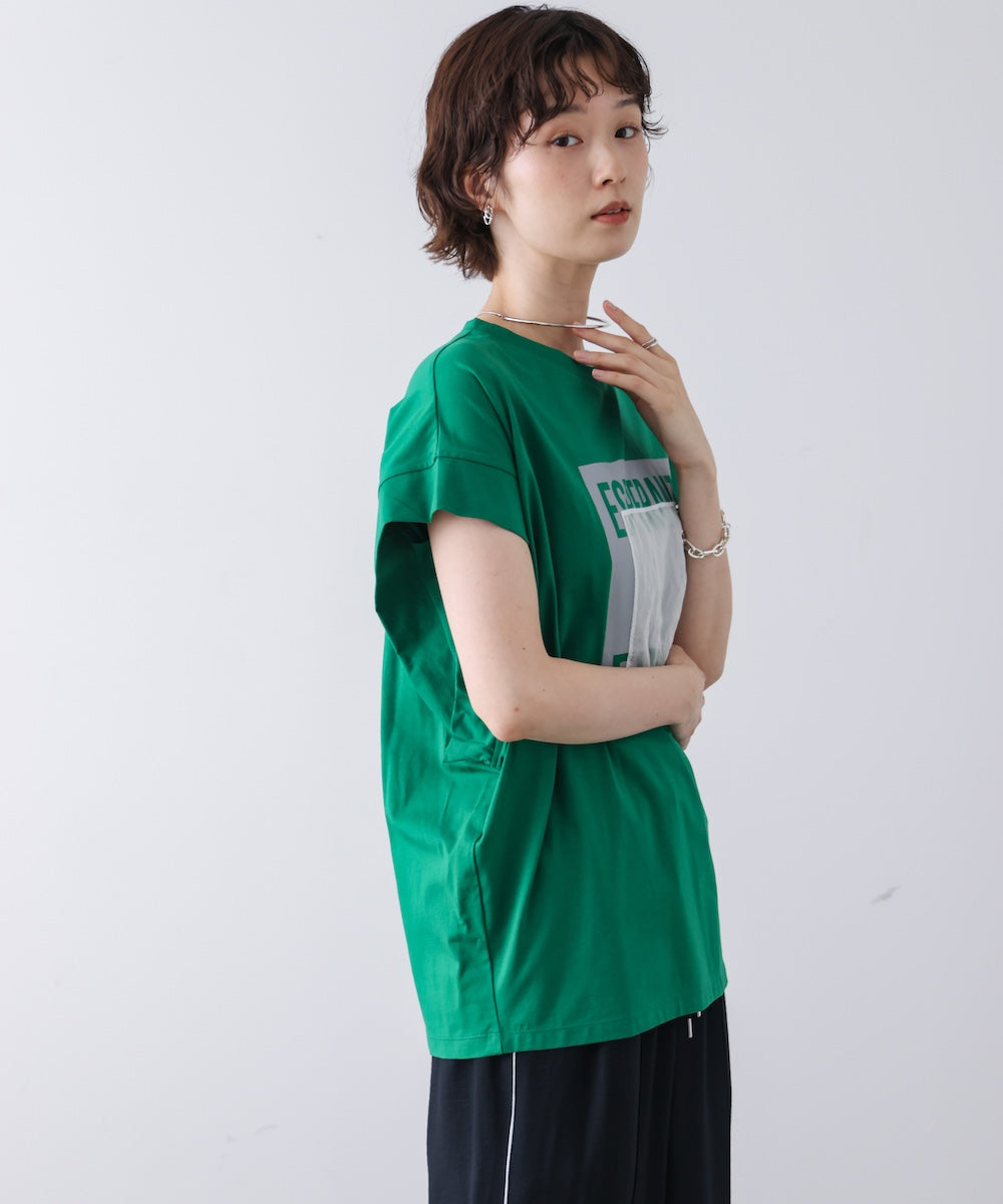 メタリックプリントTシャツ
