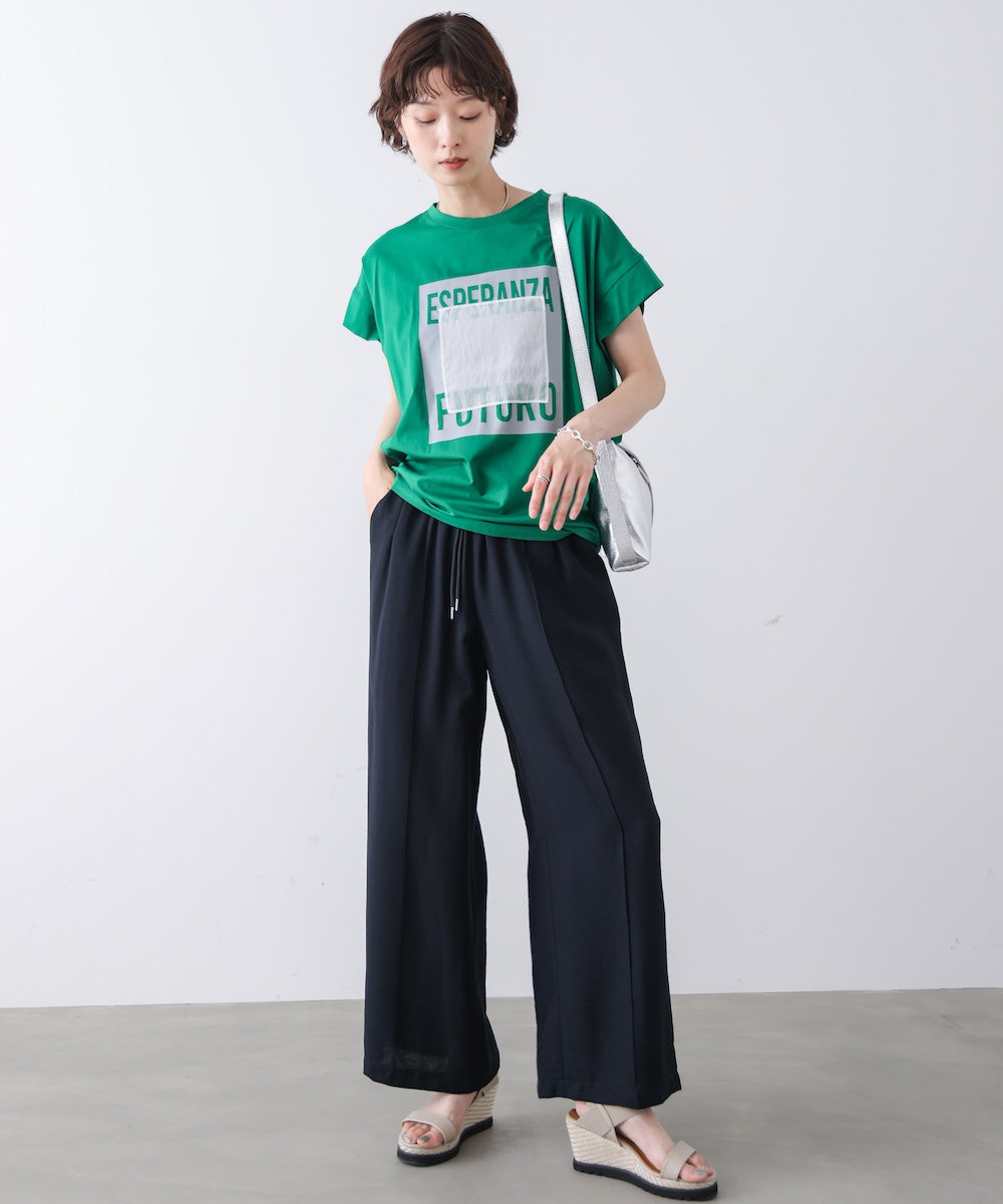 メタリックプリントTシャツ