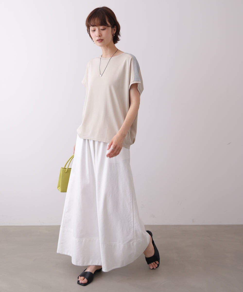 肩ラメラインTシャツ