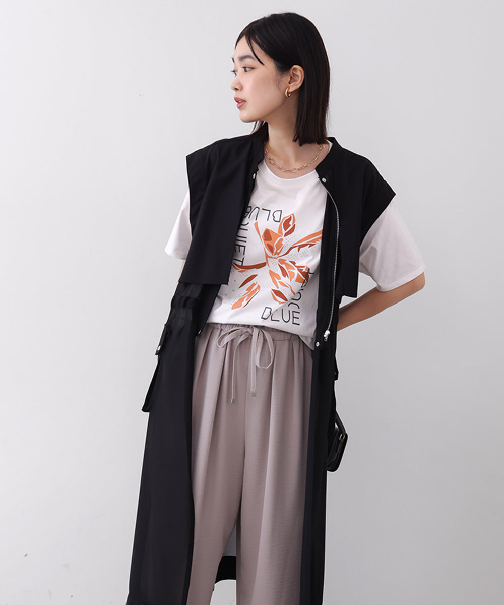 デジタルフラワープリントTシャツ