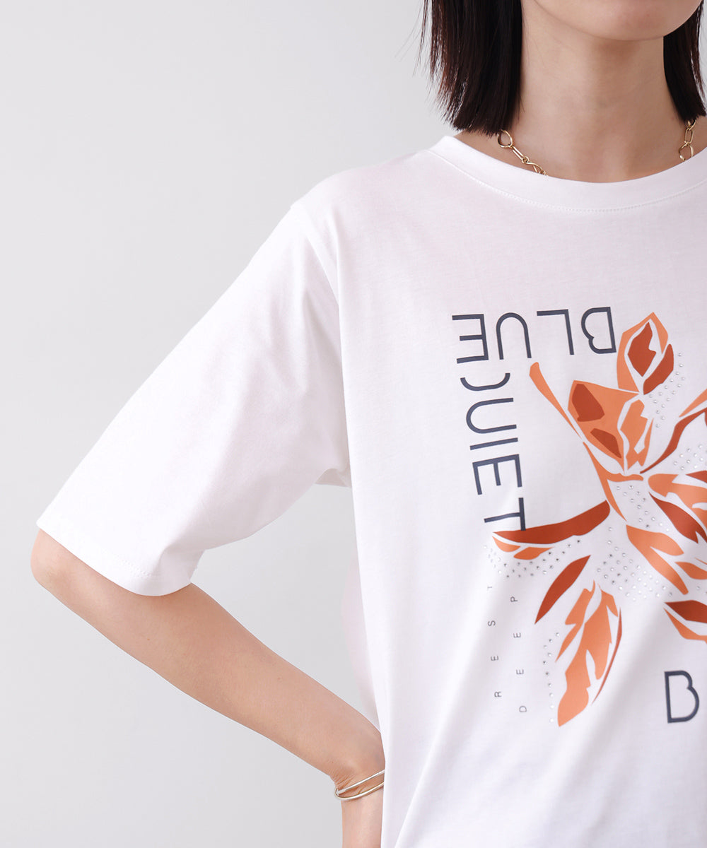 デジタルフラワープリントTシャツ
