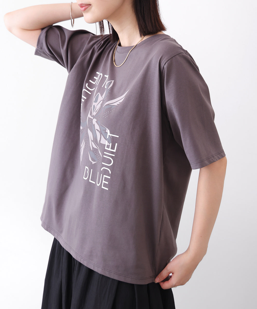 デジタルフラワープリントTシャツ