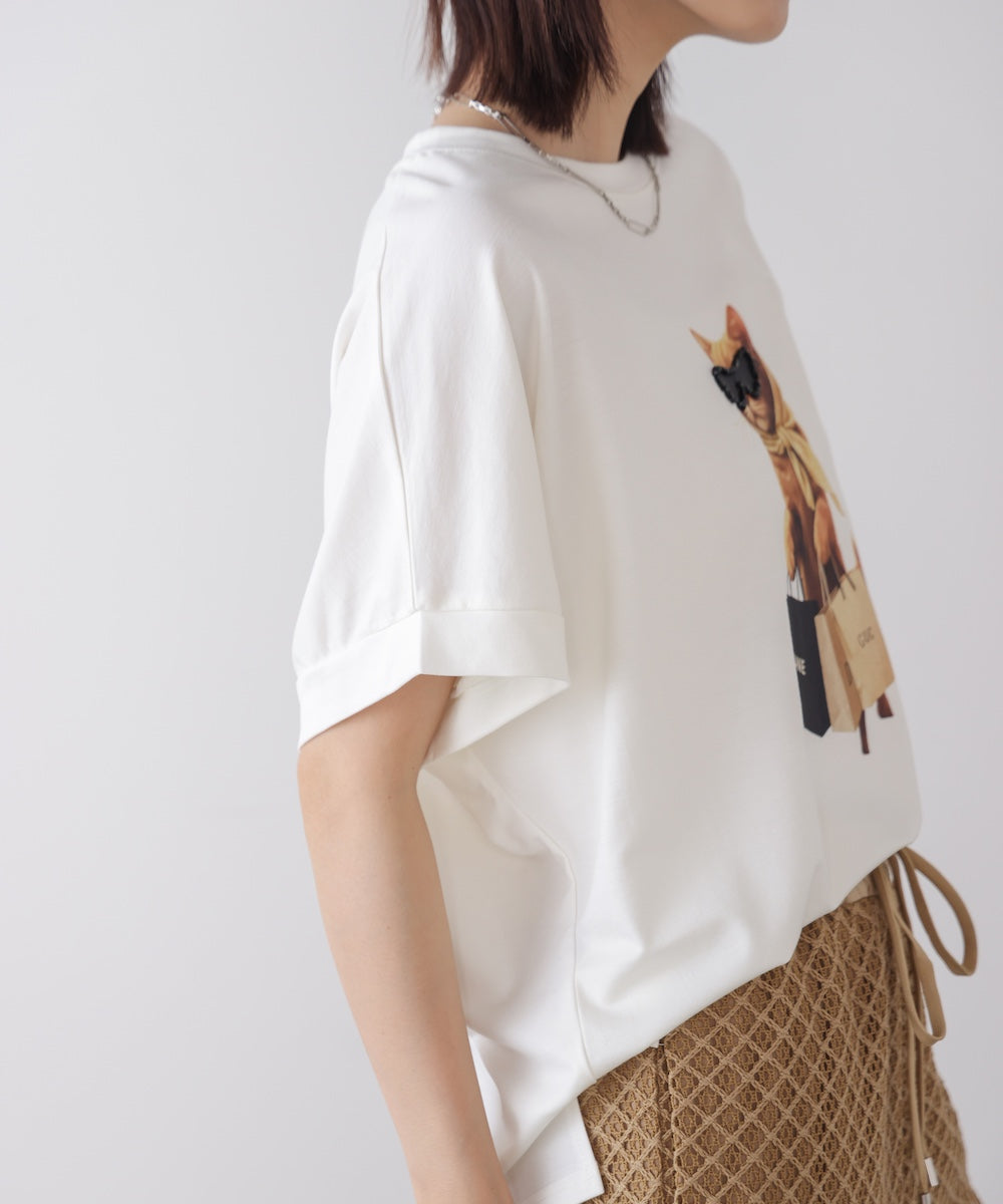 キャットグラフィックTシャツ