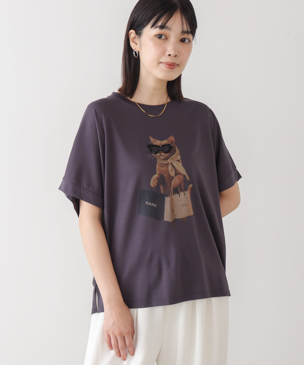 キャットグラフィックTシャツ