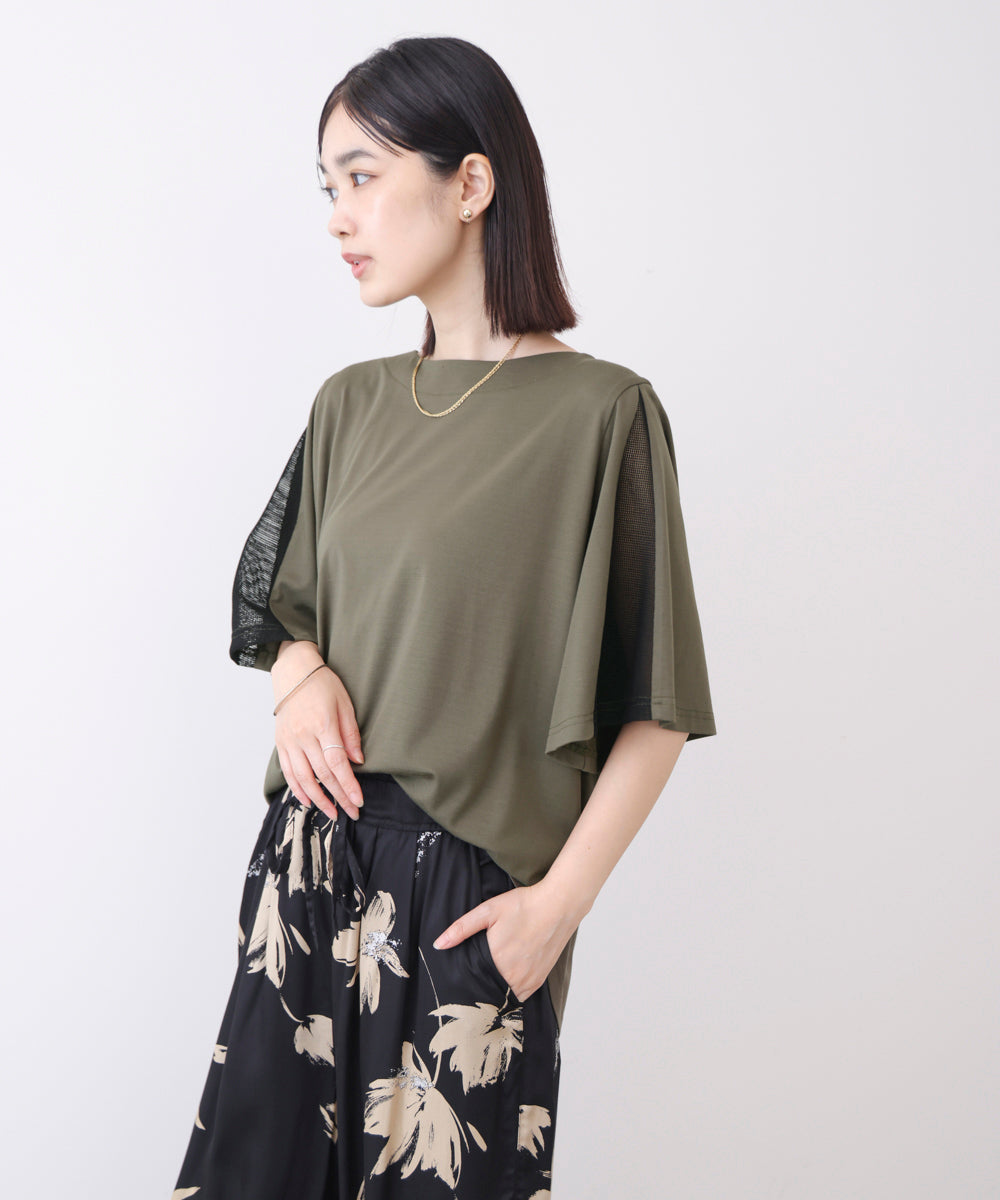 メッシュ切替カットソー