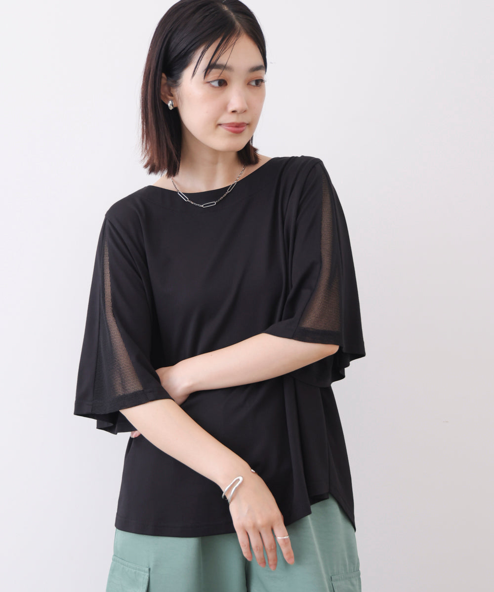 メッシュ切替カットソー