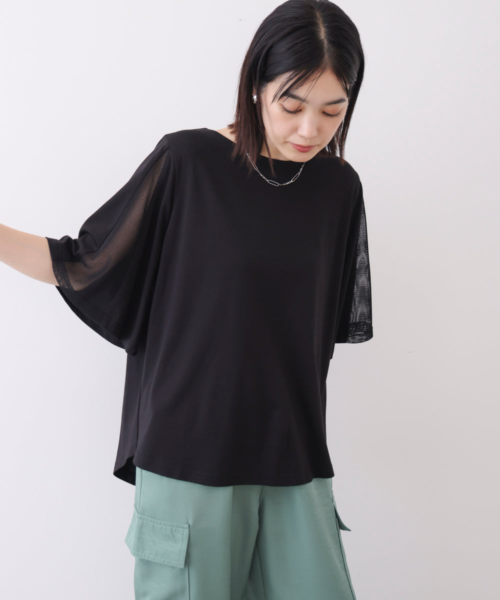 メッシュ切替カットソー