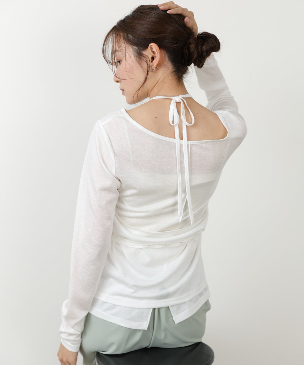 ホルターレイヤードカットソー