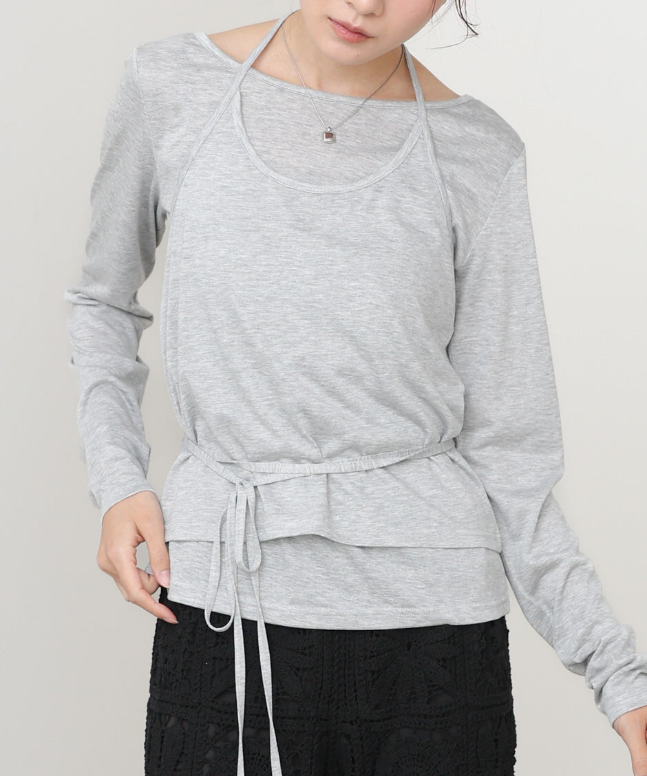 ホルターレイヤードカットソー