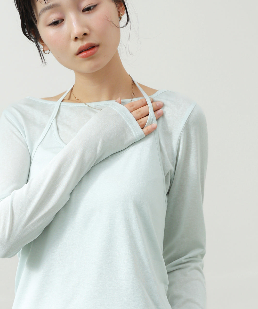 ホルターレイヤードカットソー