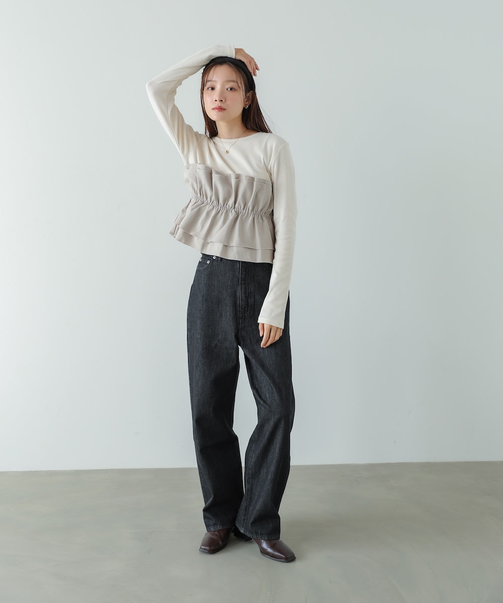 ビスチェ風レイヤードロンT