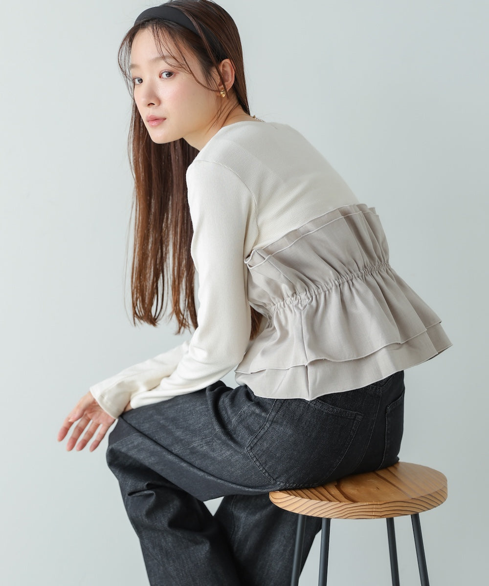 ビスチェ風レイヤードロンT