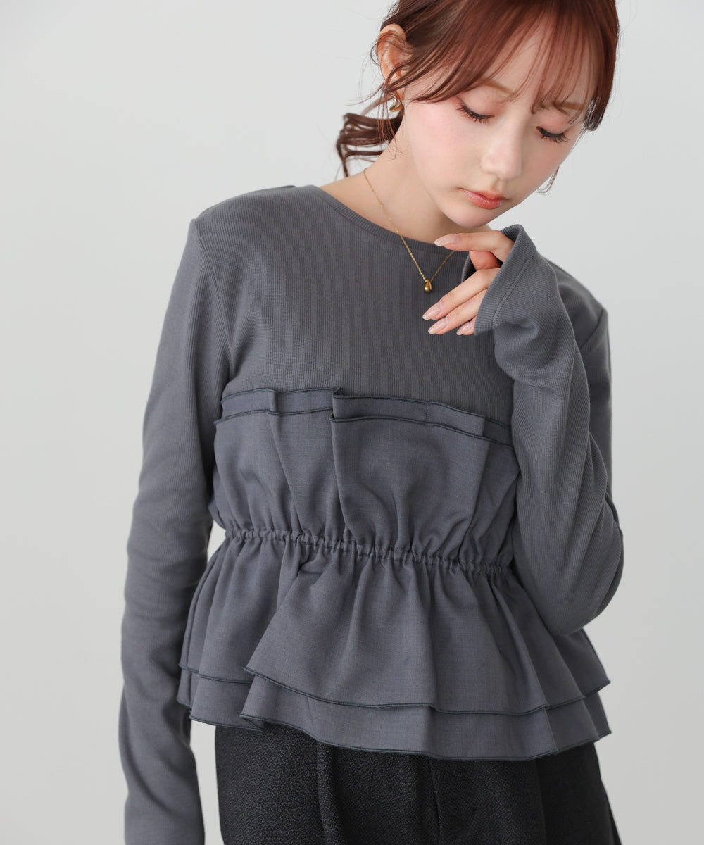 ビスチェ風レイヤードロンT