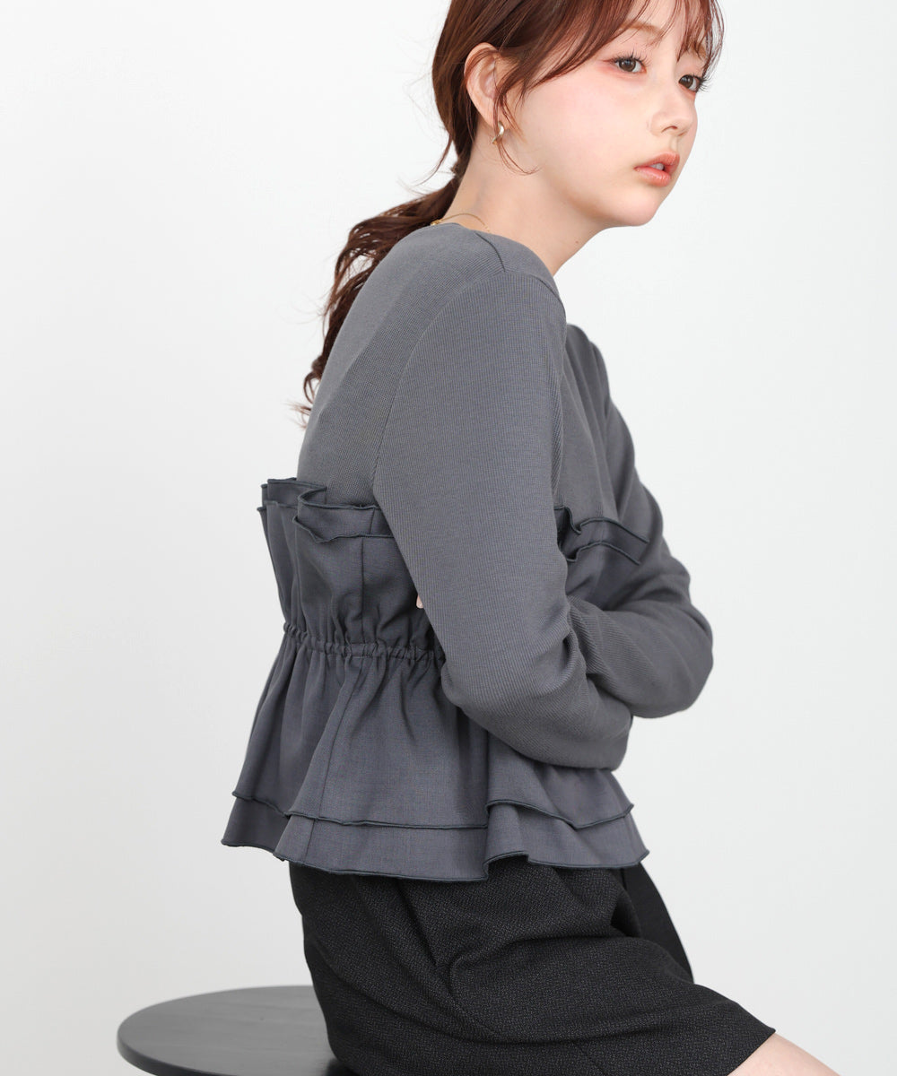 ビスチェ風レイヤードロンT