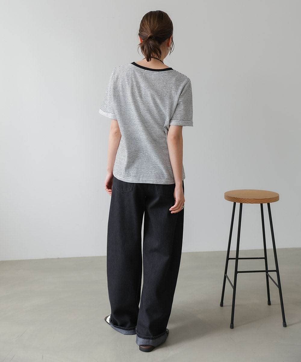 ピンボーダーTシャツ