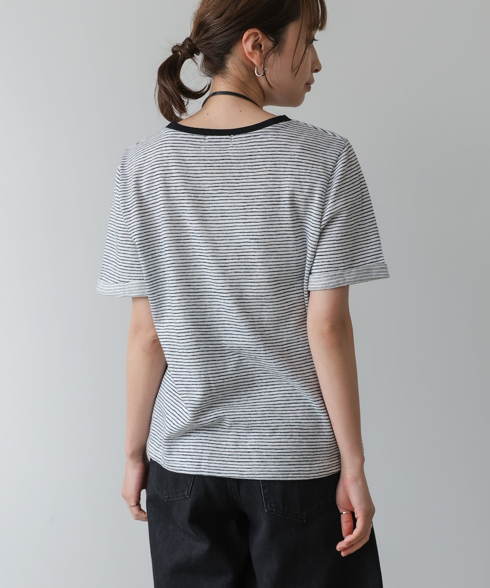 ピンボーダーTシャツ