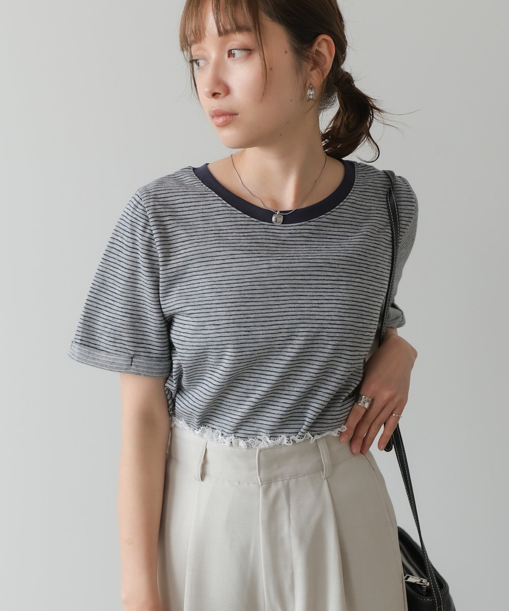 ピンボーダーTシャツ