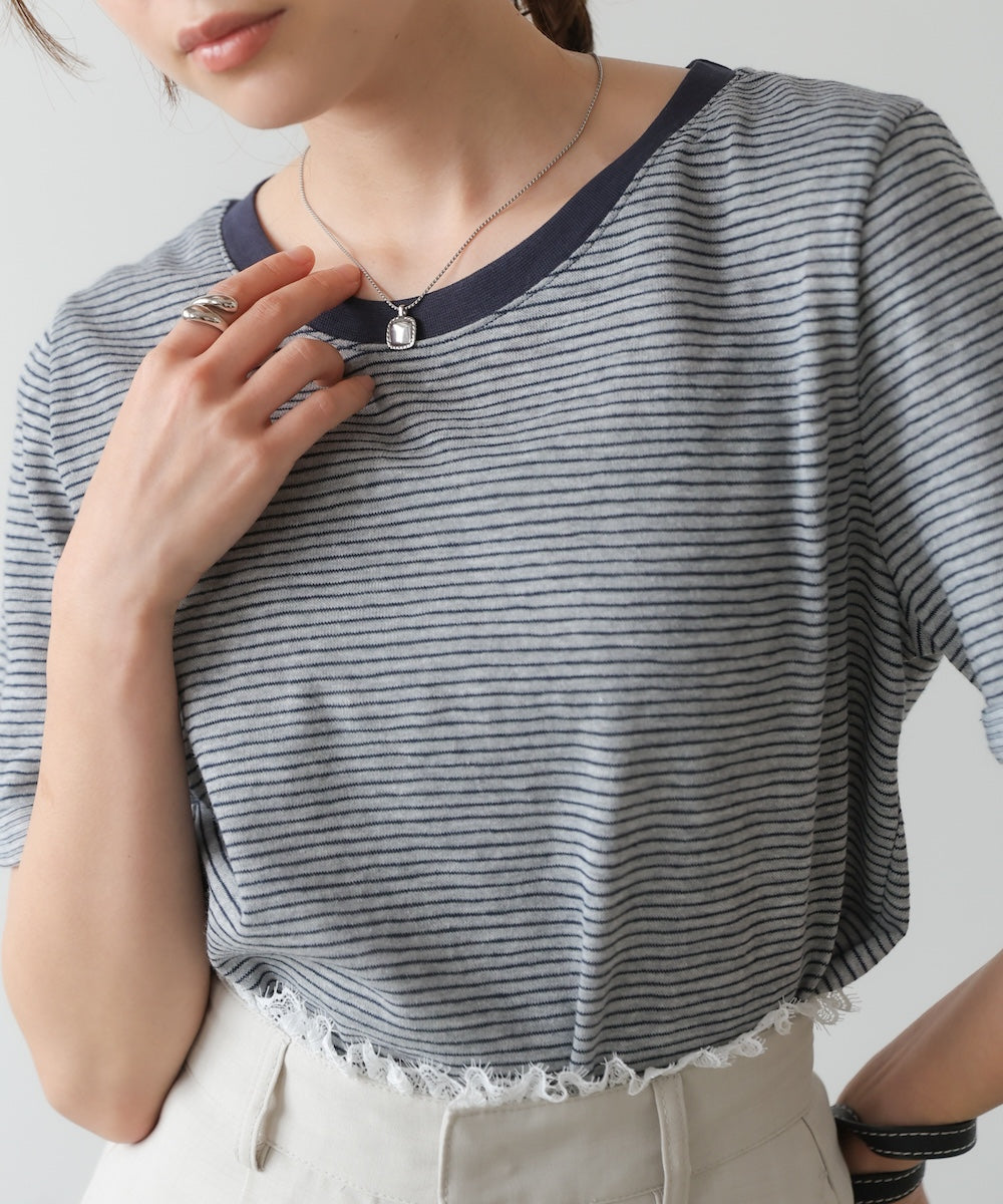 ピンボーダーTシャツ