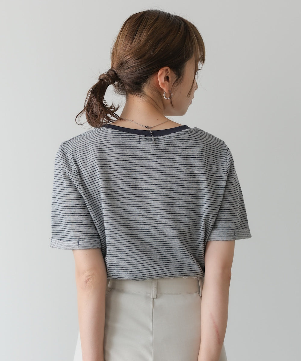 ピンボーダーTシャツ