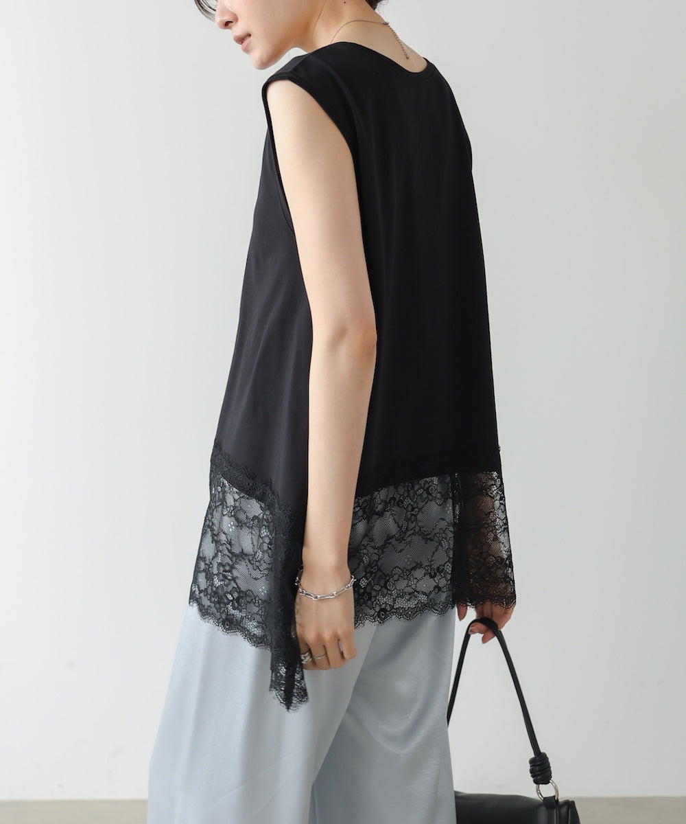 レース切り替えカットソー