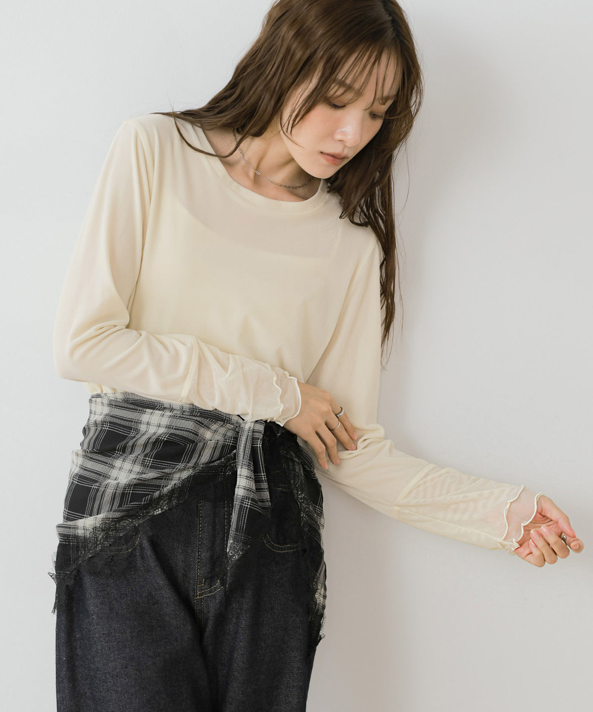 シアーベロアチュールカフストップス