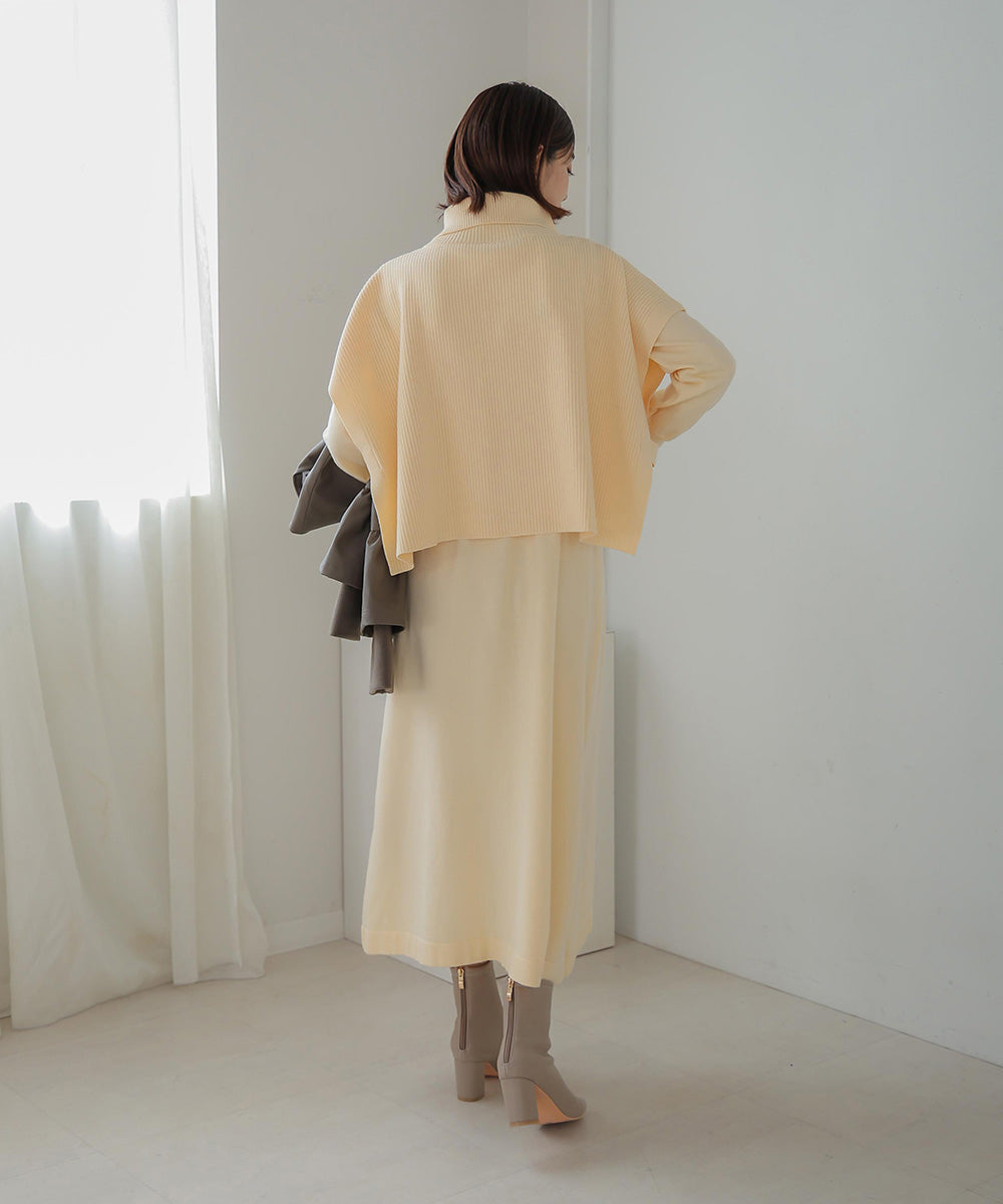 ハーフZIPトップ&ニットワンピースセット