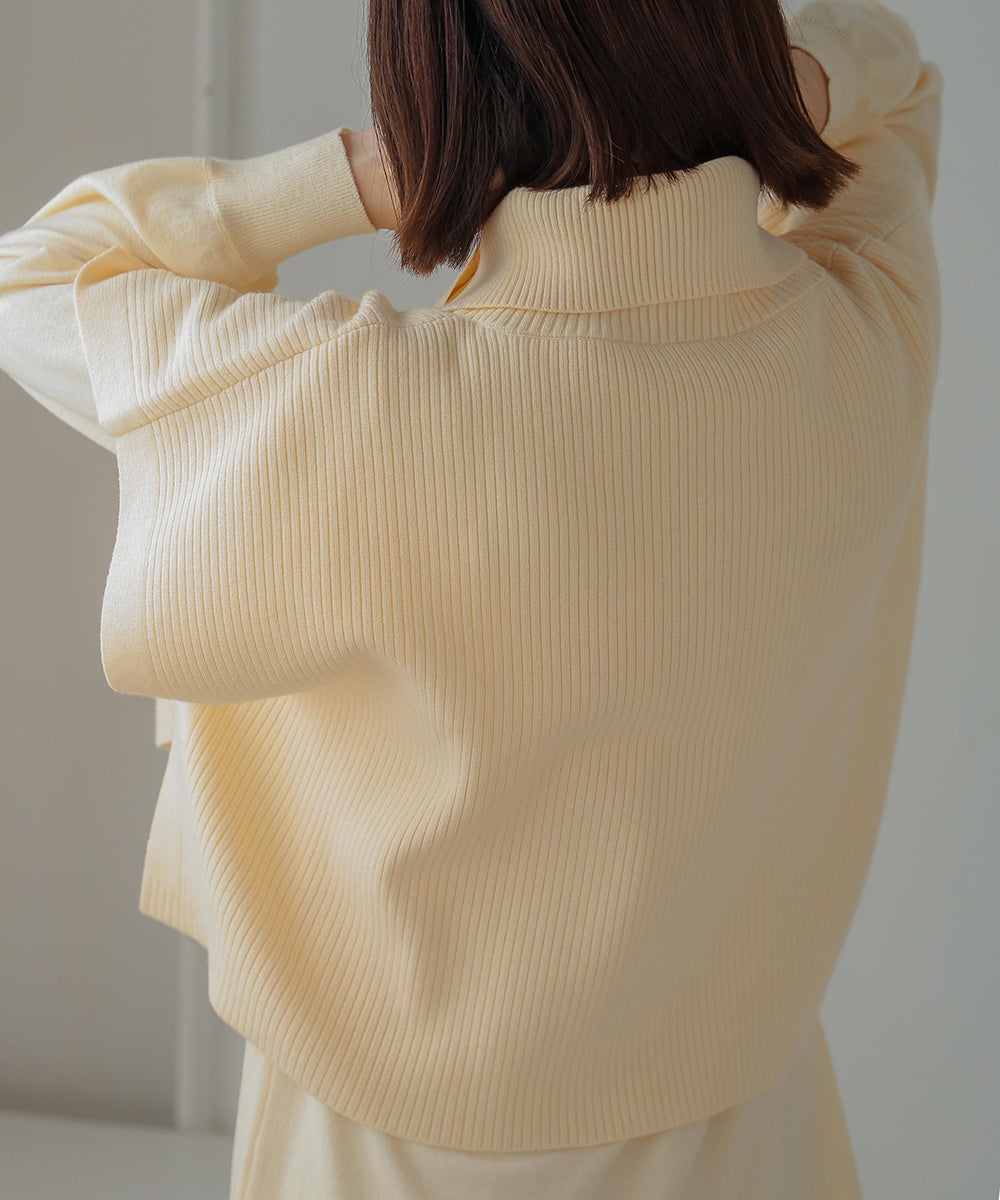 ハーフZIPトップ&ニットワンピースセット